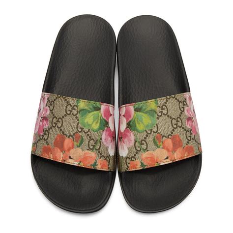 gucci floral slides size 8